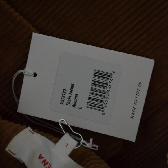 NWT $298 Sz L Xirena Brown Almond Tobin Crop Corduroy Jacket - Picture 7 of 8